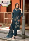 Raahi By Kadlee Roman Silk Hand Khatli Work Kurti With Bottom Dupatta

